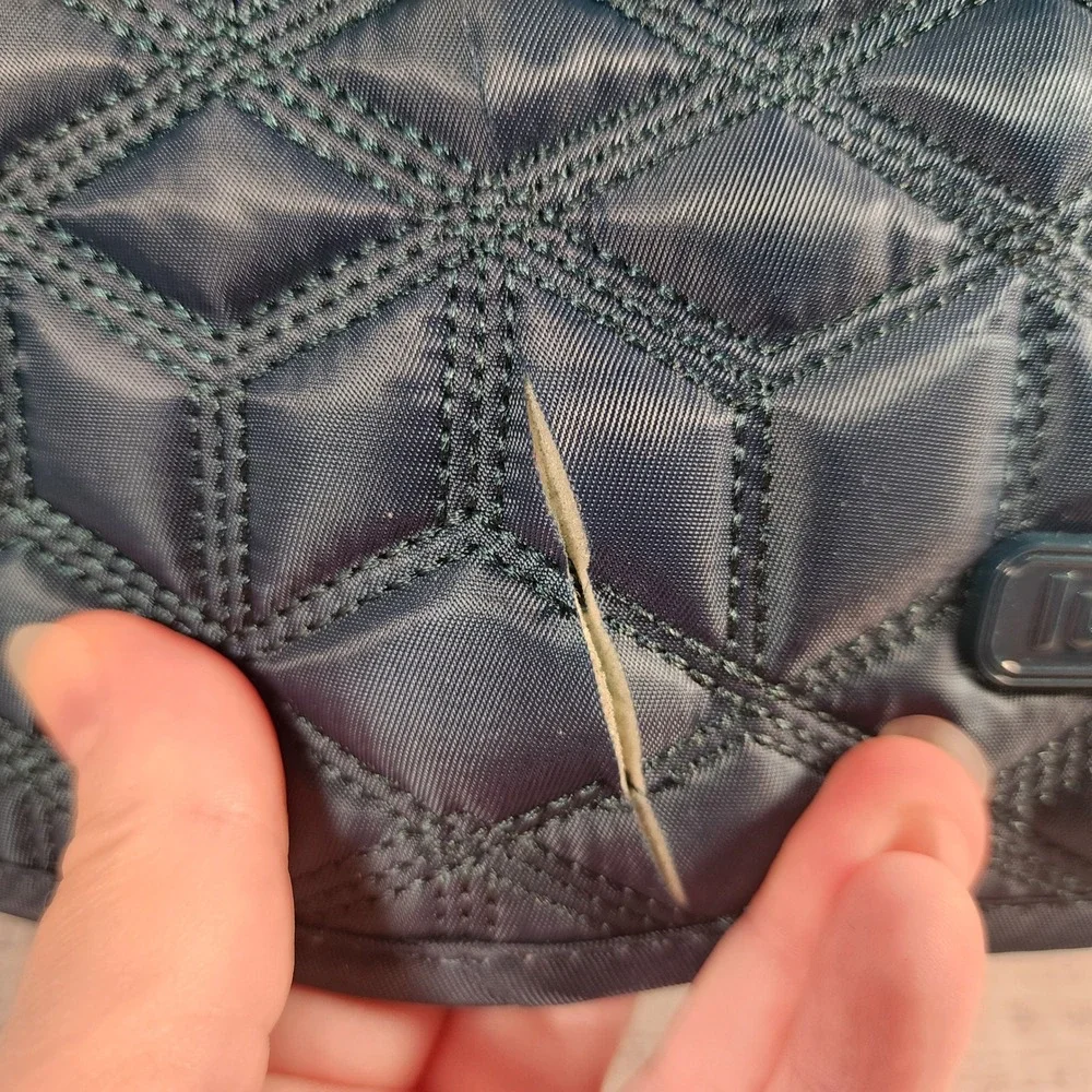 Lug Wings Peacock Blue Quilted RFID Crossbody Bag Travel Purse Strap (READ)